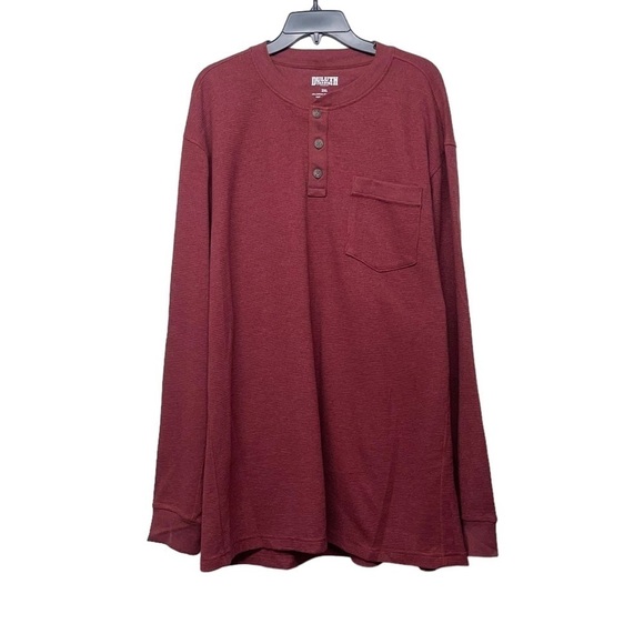 Duluth Trading Mens Burgundy Red Thermal Knit Long Sleeve Shirt Size 2XL - Picture 1 of 5